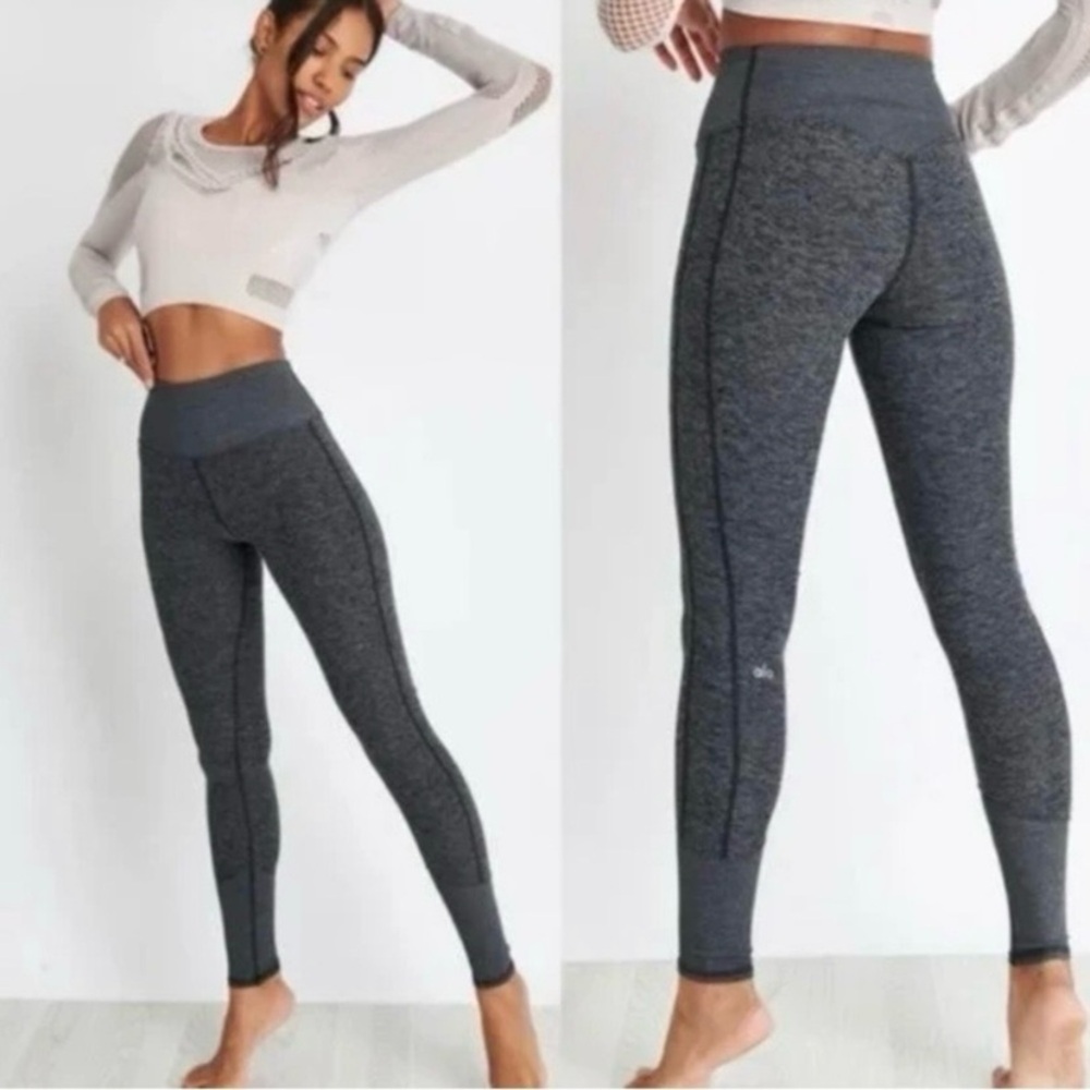 Alo Yoga Alosoft High Waist Lounge Legging Dark Heather Gray XS Activewear